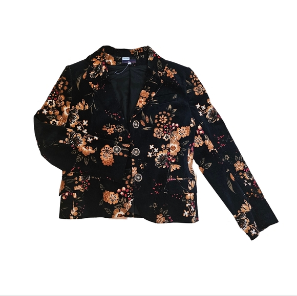 Lea Rome Cotton Velvet Floral Blazer - Picture 4 of 9